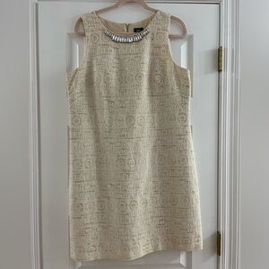 Classy, Gold & Cream Vince Camuto Dress, Size 14 in excellent condition.